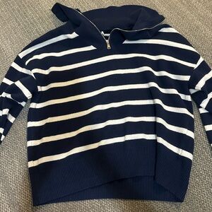 Navy and White Striped Sweater